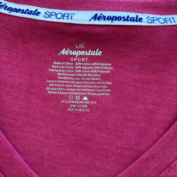 NWT Aeropostale Sport Pink Tee Size Large - Picture 6 of 8